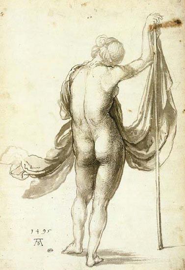 Albrecht Durer Female Nude from Behind oil painting image